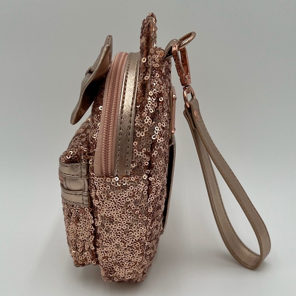Minnie Mouse Sequin Backpack Wristlet by Loungefly - Briar Rose Gold - Picture 2 of 10